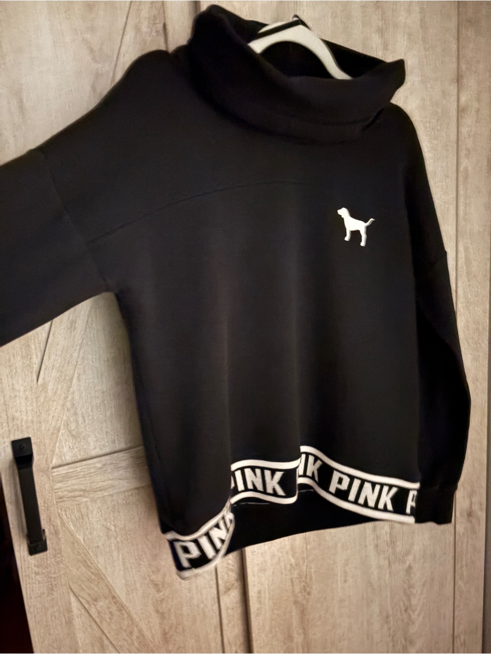 Victoria’s Secret PINK Black Cowl Neck Sweatshirt | Small